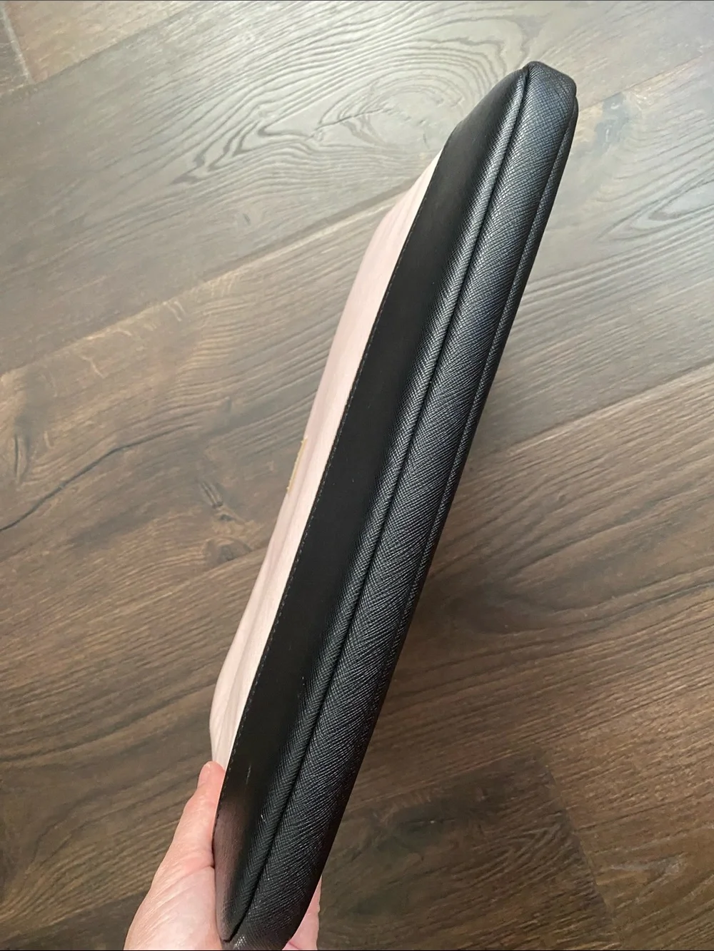 kate spade Two-Tone Pink and Black Laptop Sleeve with Gold Logo